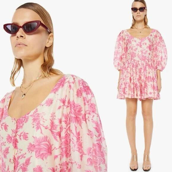 Alix Of Bohemia Ellah Baroque Beam Mini Dress In Pink XS NWT - Picture 2 of 8